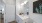a bathroom with a large mirror